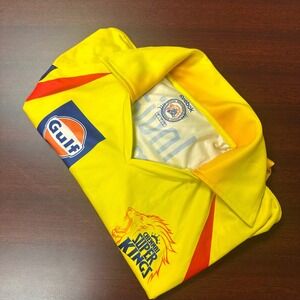 Reebok Chennai Super Kings Cricket Jersey Mens Size L India Cement Gulf Aircel